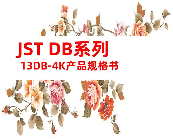 JST DB系列 13DB-4K产品规格书